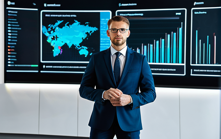 A focused adult professional marketing analyst in a modest business suit, standing in a sleek, modern digital marketing office. The analyst is observing a complex holographic data visualization that illustrates audience psychographics and behavioral segmentation, emphasizing deep insight and precise targeting. The scene is well-lit, professional photography, showcasing perfect anatomy, correct proportions, well-formed hands, and natural body proportions, with a natural pose. This is safe for work, appropriate content, fully clothed, professional dress, and family-friendly.