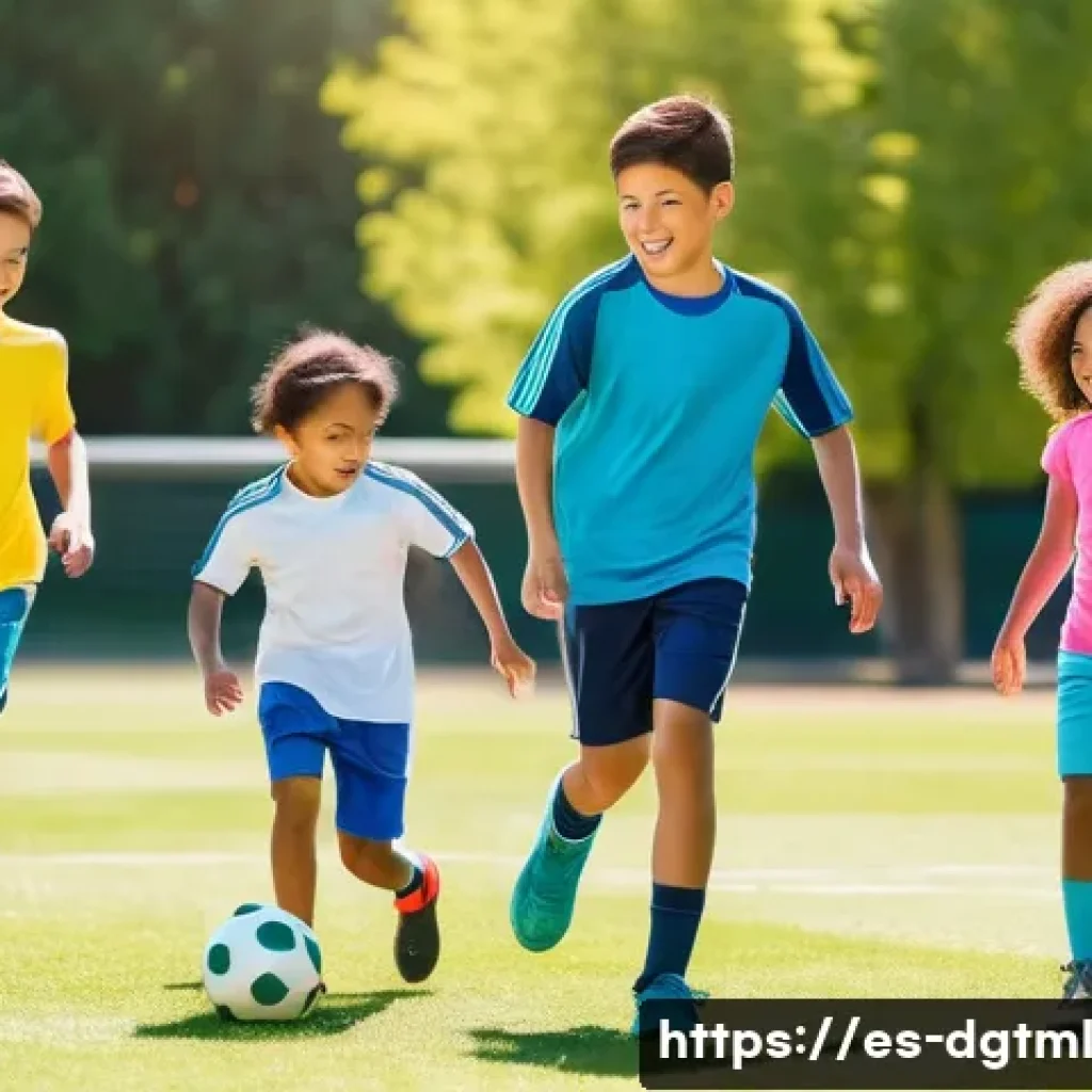 디지털 광고 타겟팅 전략의 성공적인 실행 - **Prompt:** "A group of diverse children, aged 6-10, are playing soccer in a sunny park in Madrid. T...
